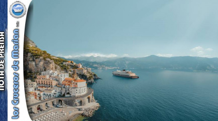 Aerial view of the stunning Amalfi coast with road and the Atrani town with arched road in Italy